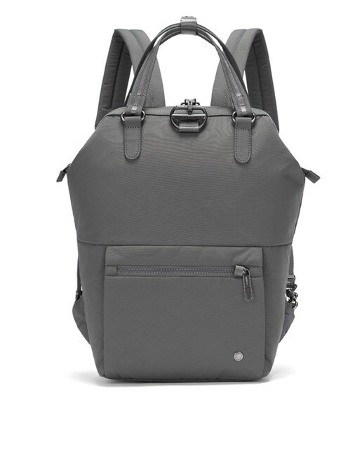 Mochila para portátil anti roubo unissexo Citysafe de nylon cinzenta