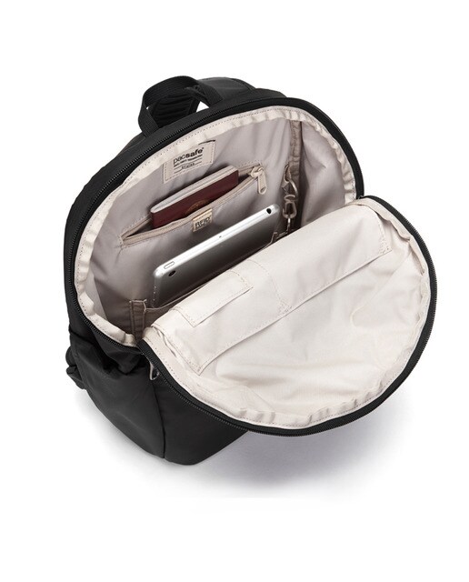 Mochila para portátil anti roubo unissexo Cruise Essentials de poliéster reciclado preta