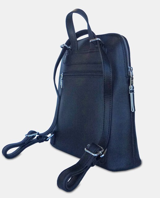 Mochila preta com fecho de correr