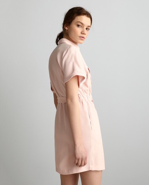 Vestido camisero con lazada