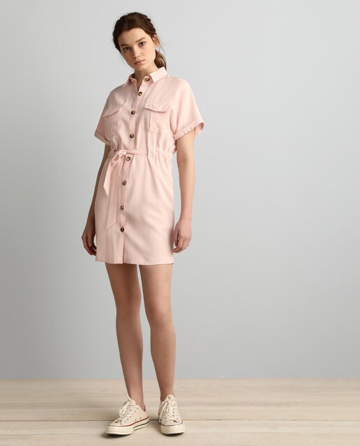 Vestido camisero con lazada