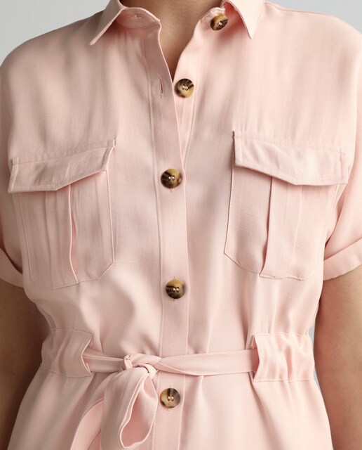Vestido camisero con lazada