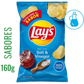 Lay's Batatas Fritas com Sabor a Sal e Vinagre embalagem 160 g
