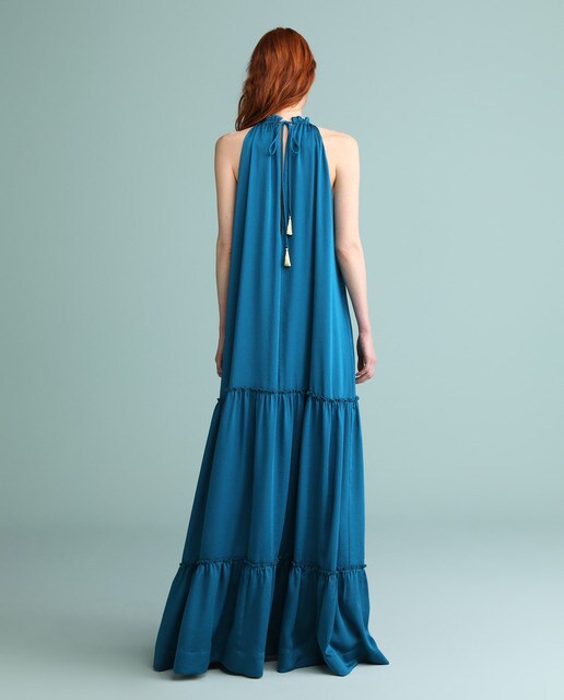 Vestido largo con escote halter