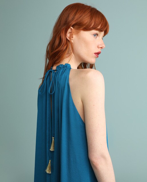 Vestido largo con escote halter