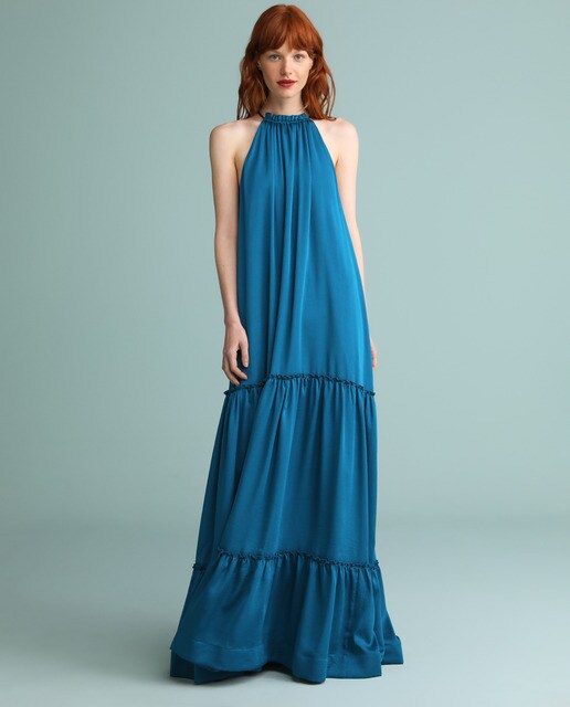 Vestido largo con escote halter