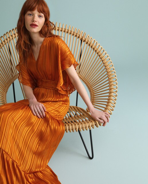 Vestido manga japonesa y lurex
