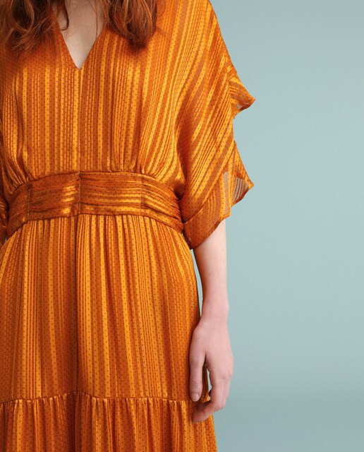 Vestido manga japonesa y lurex