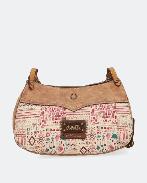 Mala a tiracolo Arizona com estampado da marca castanha