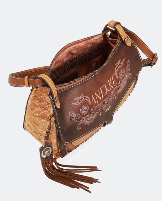 Mala a tiracolo Arizona com estampado da marca castanha