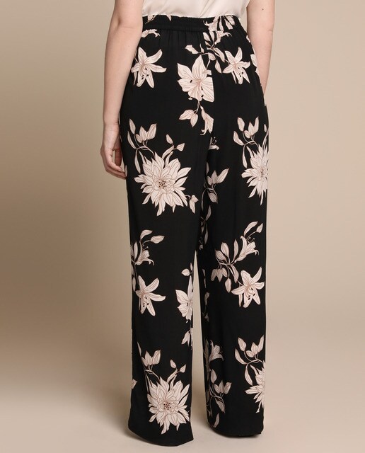 Pantalón de mujer talla grande estampado fluido