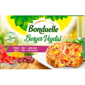 Bonduelle Hambúrguer Vegetal de Pimento, Milho e Feijão Encarnado embalagem 360 g