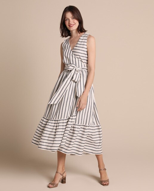Vestido midi cruzado Woman Collection