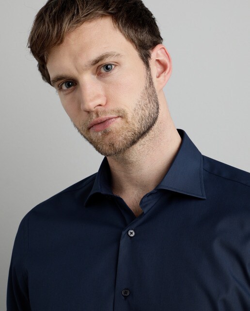 Camisa de hombre Emidio Tucci regular lisa azul