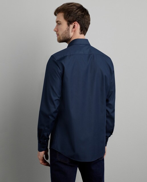 Camisa de hombre Emidio Tucci regular lisa azul