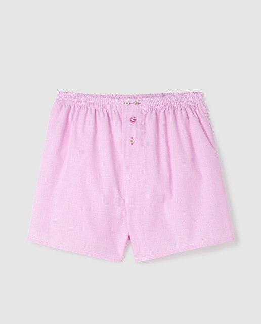 Boxers de tecido rosa