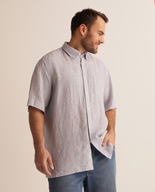 Camisa sport de hombre classic rayas azul tallas grandes