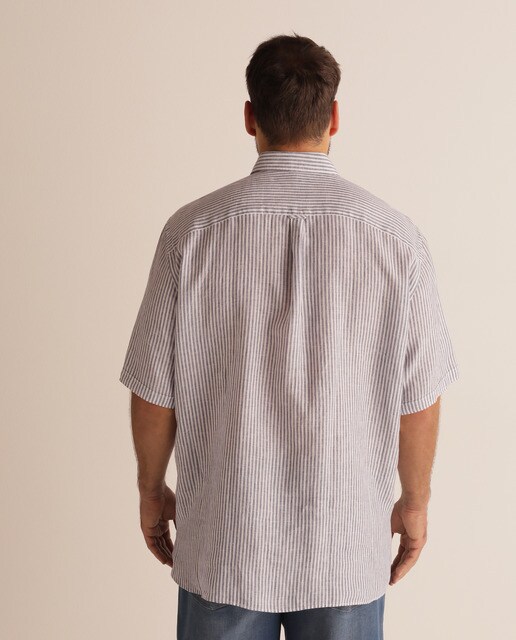 Camisa sport de hombre classic rayas azul tallas grandes