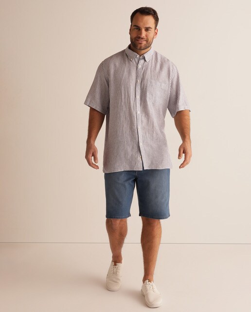 Camisa sport de hombre classic rayas azul tallas grandes