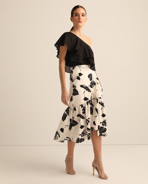 Falda de vuelo 100% algodón estampada