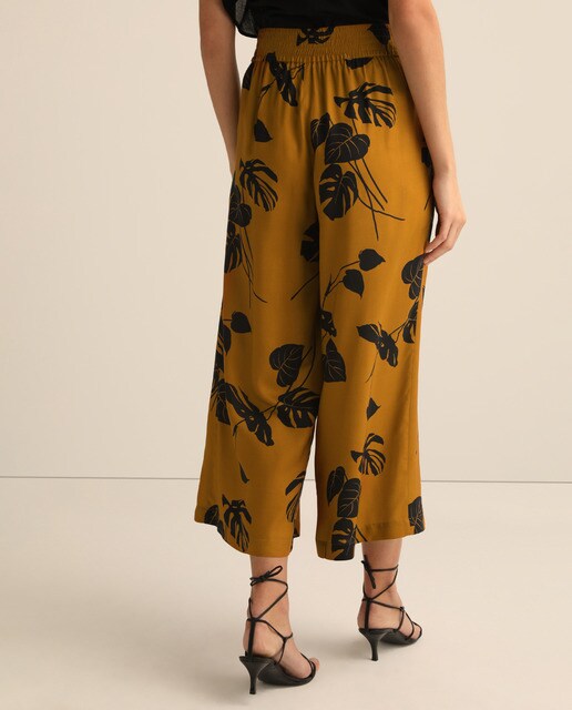 Pantalón cropped de mujer con estampado