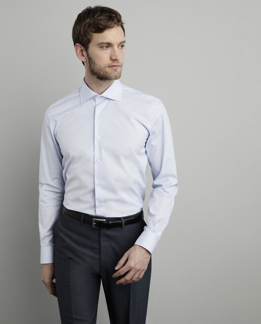 Camisa Fácil Plancha de hombre Emidio Tucci regular lisa azul