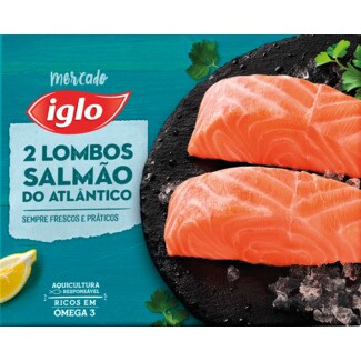 Iglo Lombos de Salmão do Atlântico Pack 2 embalagem 250 g