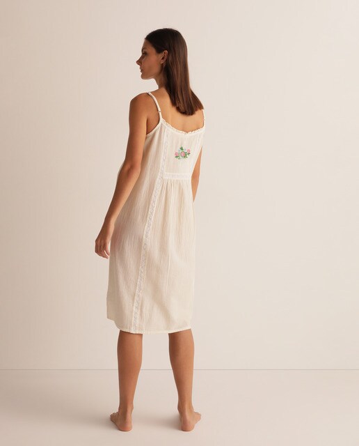Camisa de dormir curta lisa de pré-mamã com alças