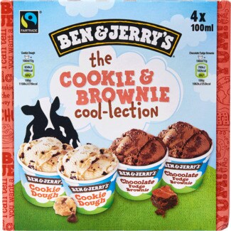 Ben & Jerry's Gelado Cookie & Brownie Collection Pack 4 embalagem 400 ml
