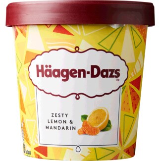 Haagen-Dazs Gelado de Limão e Tangerina embalagem 460 ml