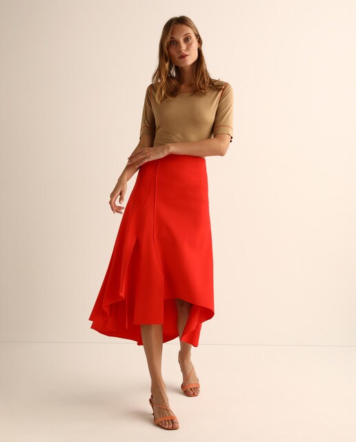 Camiseta larga de mujer con costuras