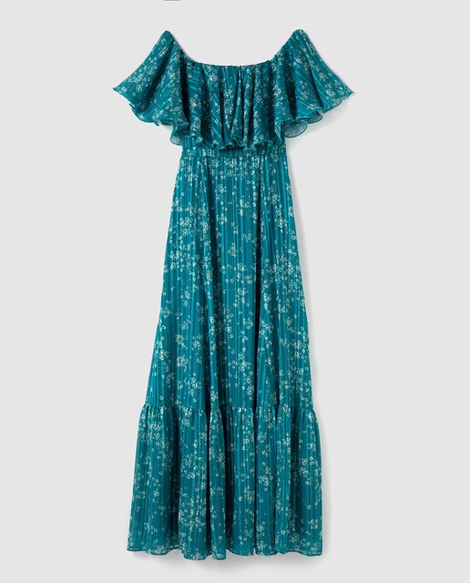 Vestido largo con escote barco