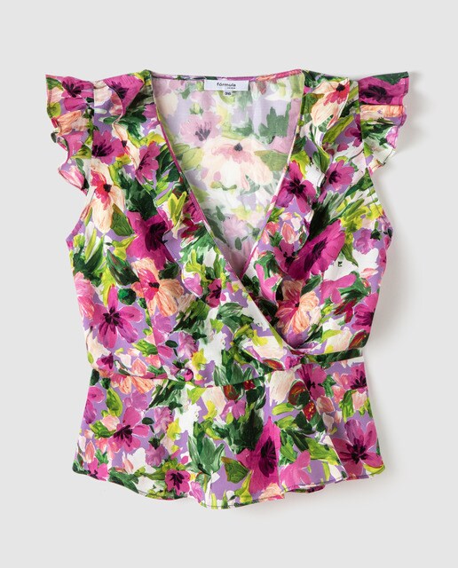 Blusa de mujer cruzada con botones