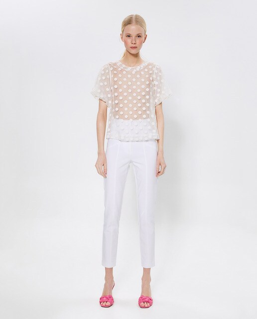 Blusa de mujer organza lunares