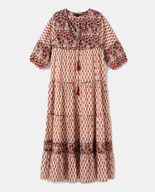 Vestido estampado con manga francesa