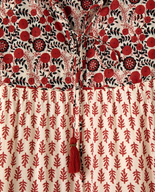Vestido estampado con manga francesa