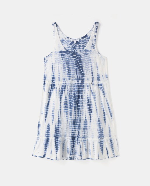 Vestido con pisos y sin mangas