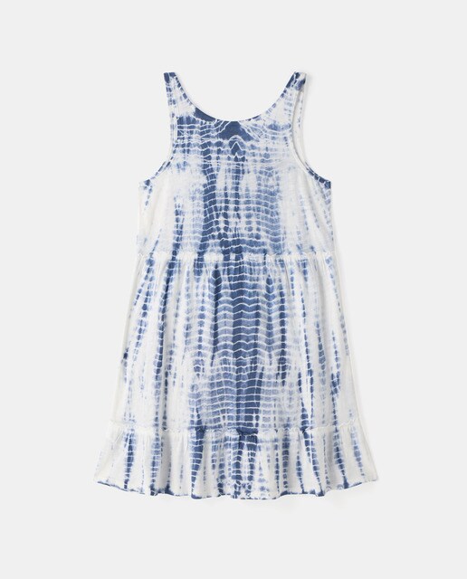 Vestido con pisos y sin mangas