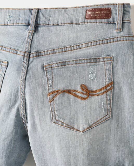 Short vaquero de mujer básico con bolsillos