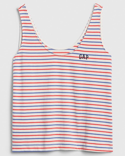 Camiseta de mujer de rayas con logo