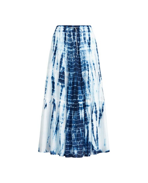 Falda larga con estampado tie dye