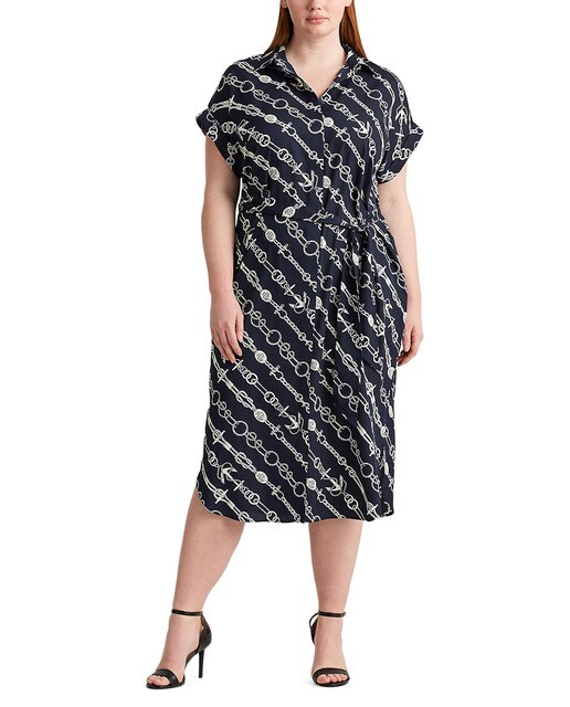 Vestido midi tamanhos grandes sem mangas