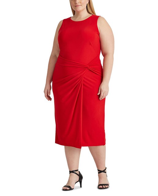 Vestido midi tamanhos grandes sem mangas