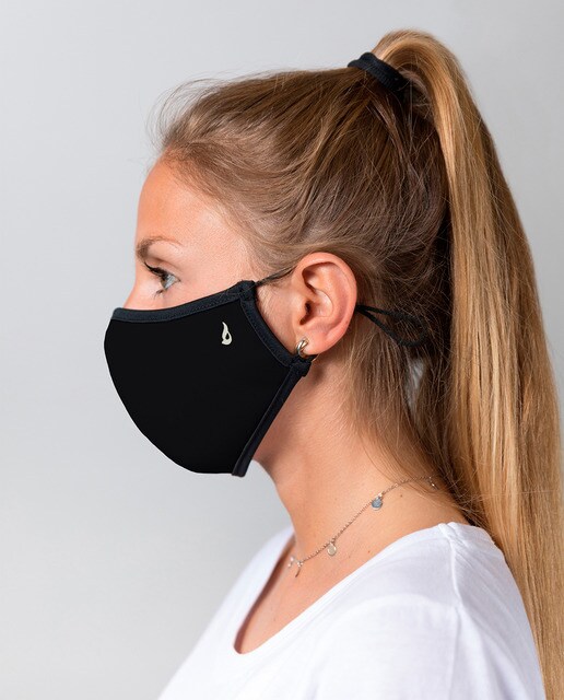 Mascarilla de tela higiénica Abbacino lavable y reutilizable para adulto en negro liso