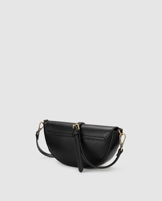 Bandolera pequeña de mujer Southern Cotton en negro con solapa