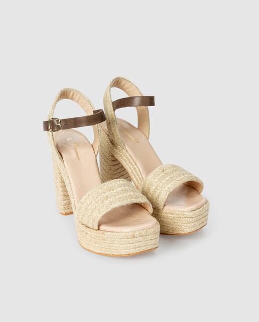 Alpargatas de tacón de mujer Fórmula Joven de color natural