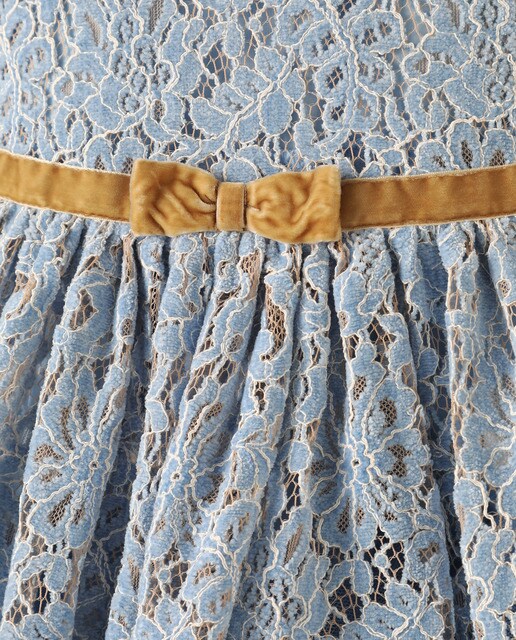 Vestido de niña manga corta celeste