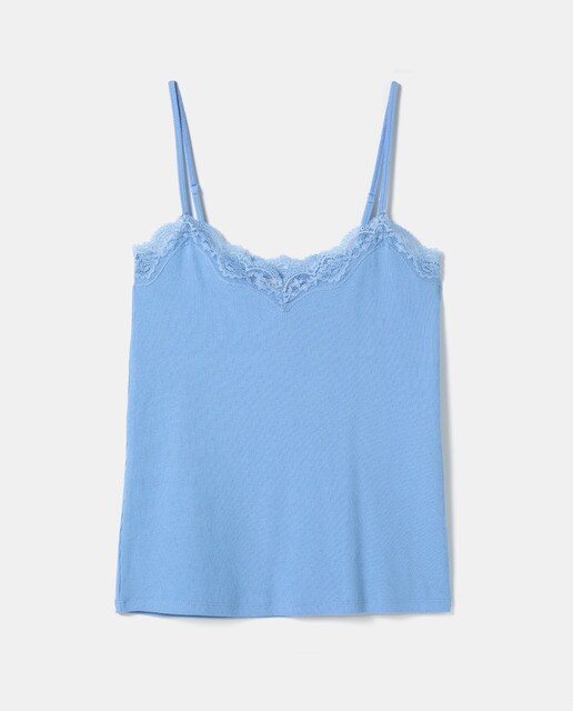 Camiseta lencera de mujer con escote pico