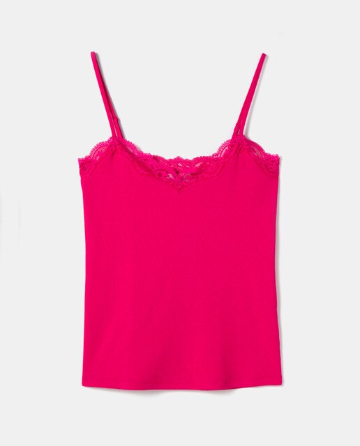 Camiseta lencera de mujer con escote pico