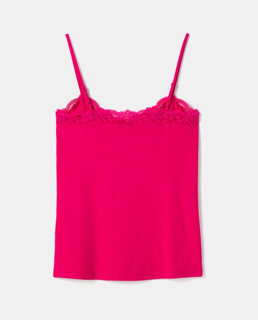 Camiseta lencera de mujer con escote pico